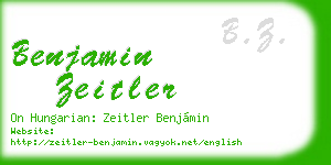 benjamin zeitler business card